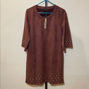 Coco + Carmen Brown Dress with Silver Accents